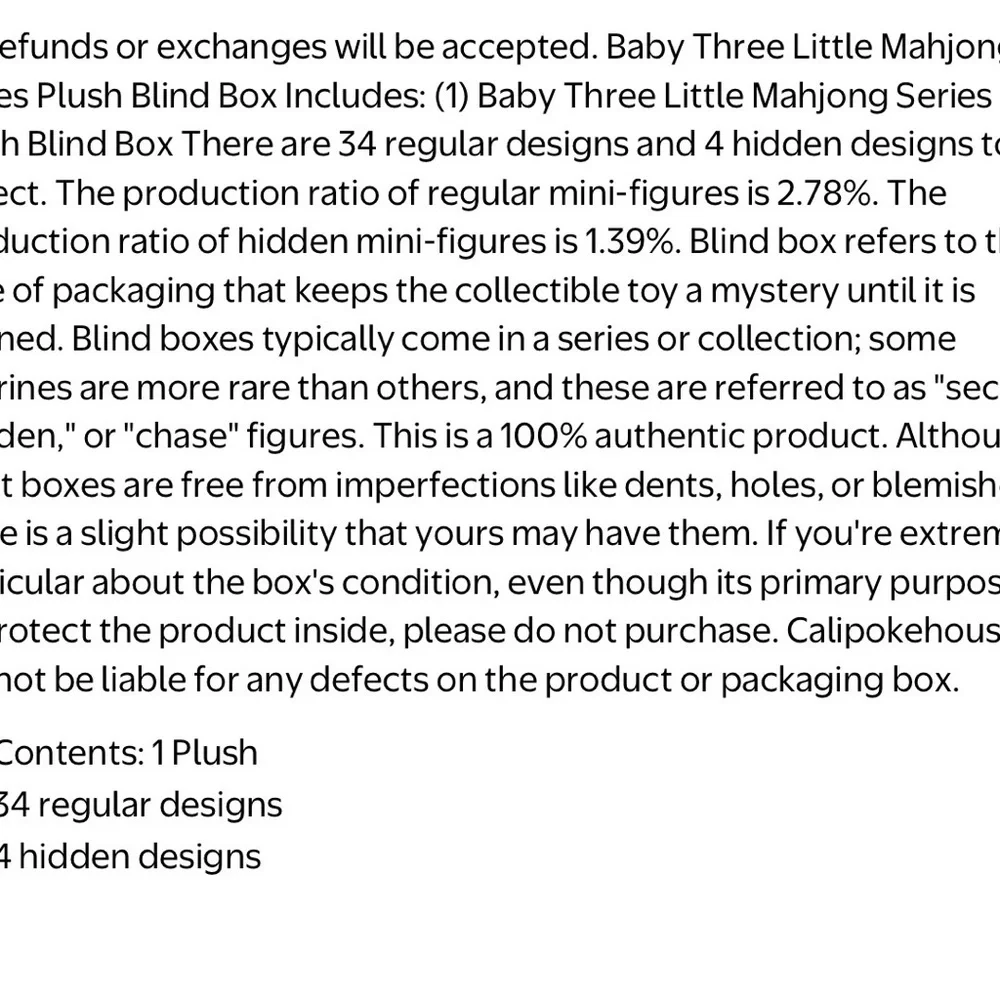 Baby Three Little Mahjong Plush Series Blind Box